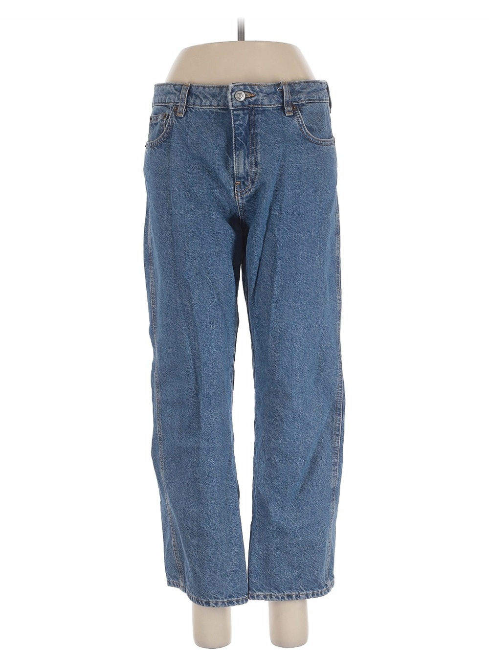 Zara women Straight-Leg Blue Denim Jeans